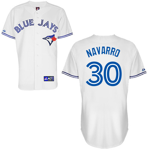 Dioner Navarro #30 Youth Baseball Jersey-Toronto Blue Jays Authentic Home White Cool Base MLB Jersey